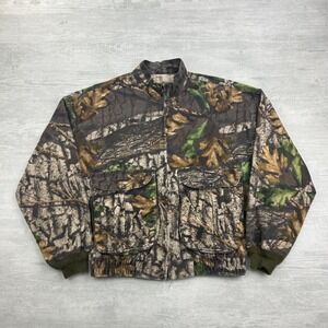 Vintage 90s Trebark Camo Real Tree Jacket Size Large Brown Full Zip Cyber Grunge